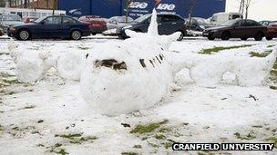 Aeroplane made out of snow