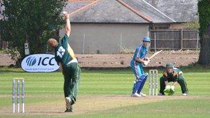 Cricket: Guernsey v Austria at KGV in the 2011 ICC Europe Division One tournament