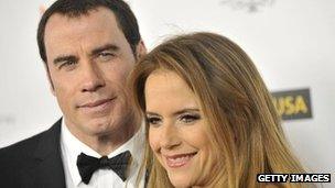 John Travolta with wife Kelly Preston