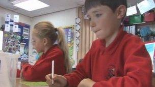 Pupils at LLiswerry Primary School