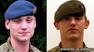 Corporal Brent McCarthy (left) and Lance Corporal Lee Davies