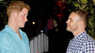 Prince Harry and Gary Barlow in Jamaica