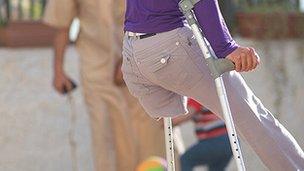 Amputees playing football