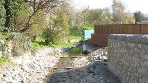 Flood defence work