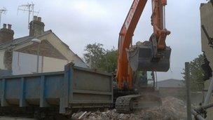 Demolition work in Rosehill Street