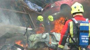 Fire at Orchards yard