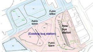 Plan of proposed bus station