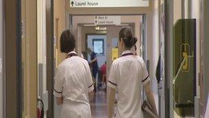 nurses walking Antrim Area hospital