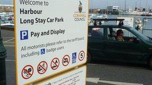 Penzance harbour car park