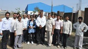 Kalpana with factory staff