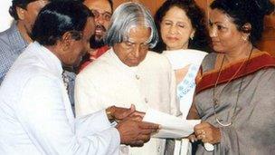 Kalpana Saroj with former president Abdul Kalam