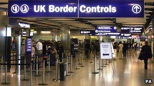 UK Border Control at Heathrow Airport