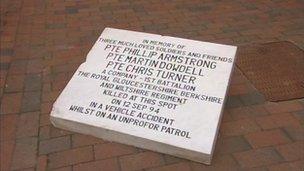 Royal Gloucestershire, Berkshire and Wiltshire memorial plaque