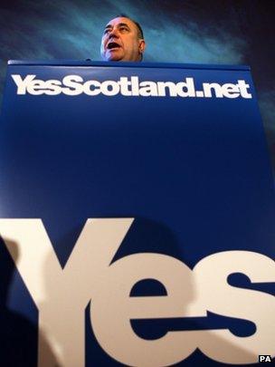 Alex Salmond at the Yes Scotland campaign