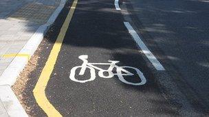 General view of a bicycle lane