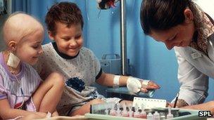 Child having chemotherapy