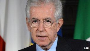 Italian PM Mario Monti. Photo: 29 May 2012