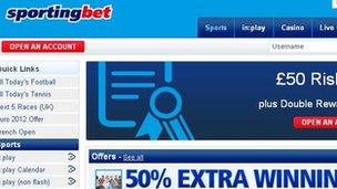 Sportingbet's website