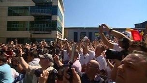 Crowds at the Froch weigh-in