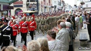 1st Queens Dragoons Guards parade Swansea