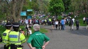 Unofficial party in Kelvingrove Park