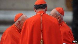 Cardinals chat in St Peter's basilica