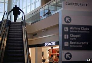 Silhouette of a businessman in an airport