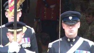 Soldiers at the Llandaff Cathedral service