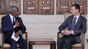 Kofi Annan and President Bashar Assad in Damascus, 29 May 2012