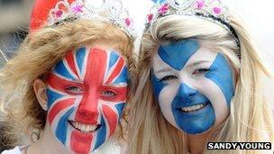 Girls at a street party in Edinburgh