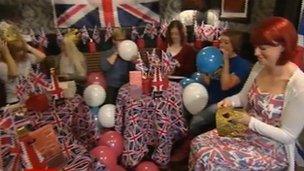 People preparing for street party in Leeds