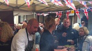 A stall at the Jubilee celebrations in Keswick