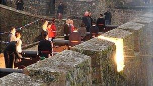 21-gun salute fired from Guernsey's Castle Cornet for the Diamond Jubilee