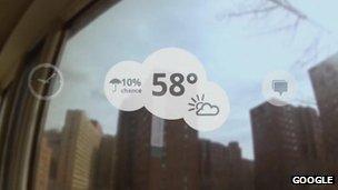 Screenshot from Google's Project Glass demo