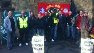 Picket line at South Gosforth metro