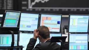 Stock market trader in Frankfurt