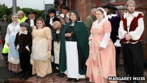 Paisley people in seventeenth century costumes