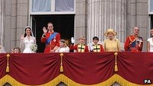 Royal family on the Buckingham Palace balcony
