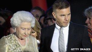 The Queen and Gary Barlow