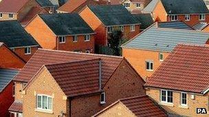 Rooftops of houses