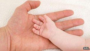 Father's and baby's hands