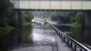 The railway bridge on the A33 at Chineham