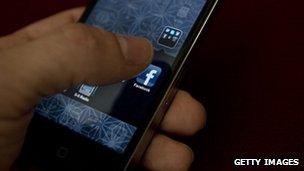 Using Facebook on a smartphone