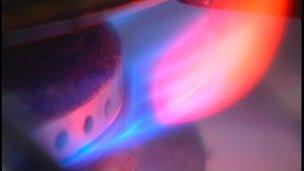 A gas flame