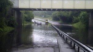 The railway bridge on the A33 at Chineham