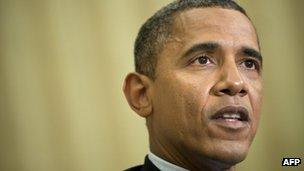 President Barack Obama speaks to the press in the Oval Office of the White House on 8 June 2012