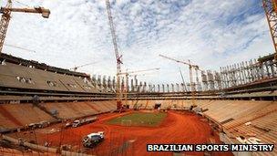 The Mane Garrincha Stadium in Brasilia