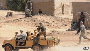 Indian and US soldiers in joint military exercise in Rajasthan, India