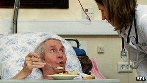 Elderly patient in hospital