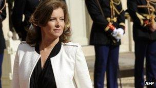 Valerie Trierweiler, companion of France's president-elect Francois Hollande arrives at the Elysee presidential Palace in Paris, May 15, 2012